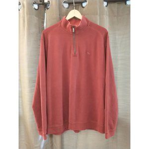 Men's Tommy Bahama Red Pima Cotton Quarter Zip Embroidered Logo Sweater Size XL